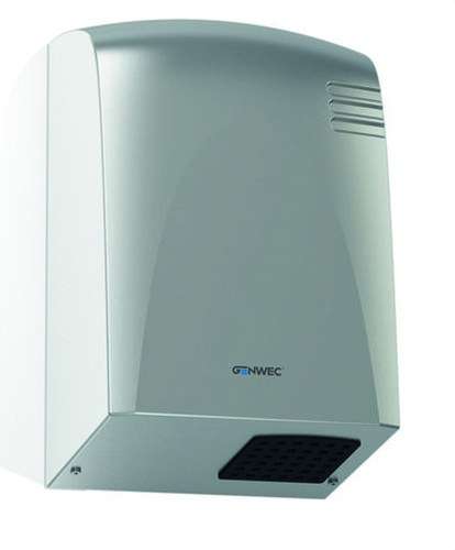 Elektronischer Sensor-Händetrockner Wecflow aus satiniertem Edelstahl mit der Referenz GW01 14 04 01 von der Marke GENWEC