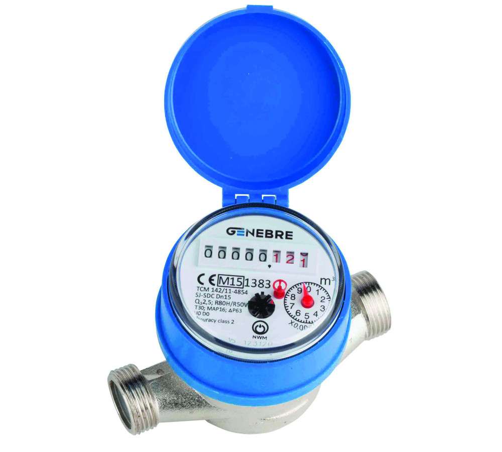 Einzelstrahl-Kaltwasserzähler 3/4x3/4" DN15 mit der Referenz 6110C 05 von der Marke GENEBRE