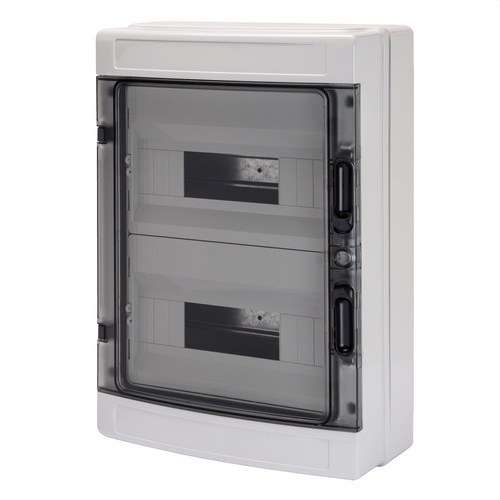 Oberflächenmontierter Verteilerkasten IP65 24 Module (12x2) mit der Referenz GW40104 von der Marke GEWISS