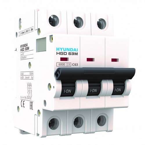 Leitungsschutzschalter STD 4P 10kA 80A Charakteristik C mit der Referenz HGD100S-4P080C von der Marke HYUNDAI