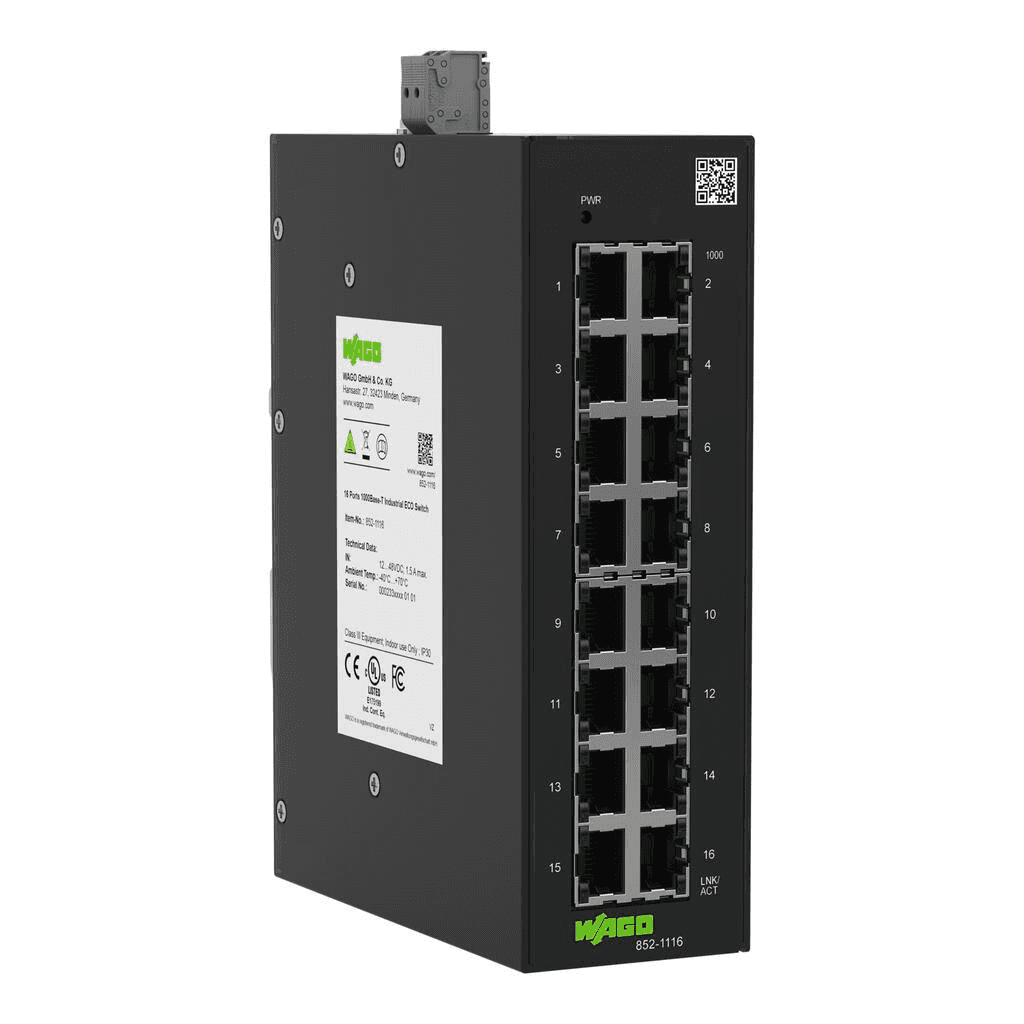 Industrieller ECO-Switch mit 16 Ports mit der Referenz 852-1116 von der Marke WAGO