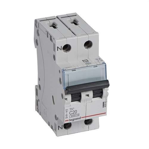 Leitungsschutzschalter TX3 P+N 20A Charakteristik C 6kA mit der Referenz 403587 von der Marke LEGRAND