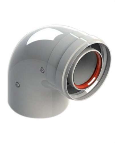 Kaminbogen Durchmesser 60/100mm 90º männlich-weiblich weißes Aluminium mit der Referenz 610-90MHP1 von der Marke FIG