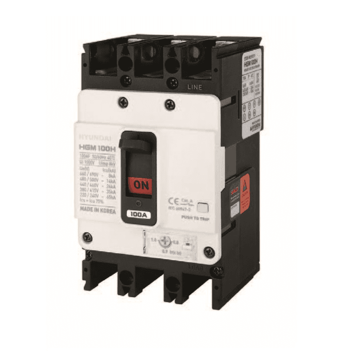 Hyundai HGM100 Molded Case Circuit Breaker 3P 32A 690V with reference HGM100-H3P032F from the brand HYUNDAI