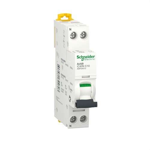 Leitungsschutzschalter Acti9 iC40N 1P+N 10 A Charakteristik C mit der Referenz A9P54610 von der Marke SCHNEIDER ELECTRIC