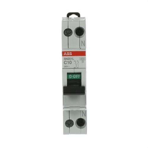Leitungsschutzschalter SN201L-C10 1P+N 10A Charakteristik C 4,5kA mit der Referenz 2CSS245101R0104 von der Marke ABB