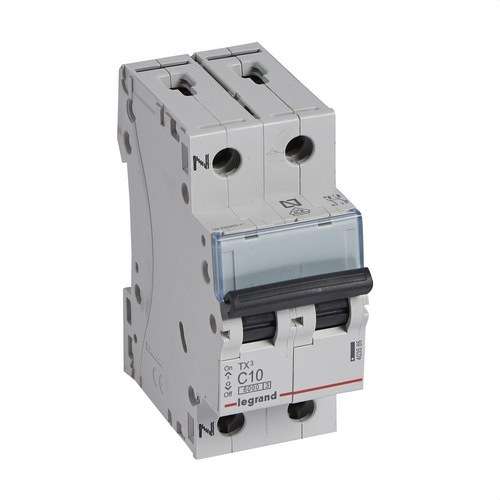 Leitungsschutzschalter TX3 P+N 10A Charakteristik C 6kA mit der Referenz 403585 von der Marke LEGRAND