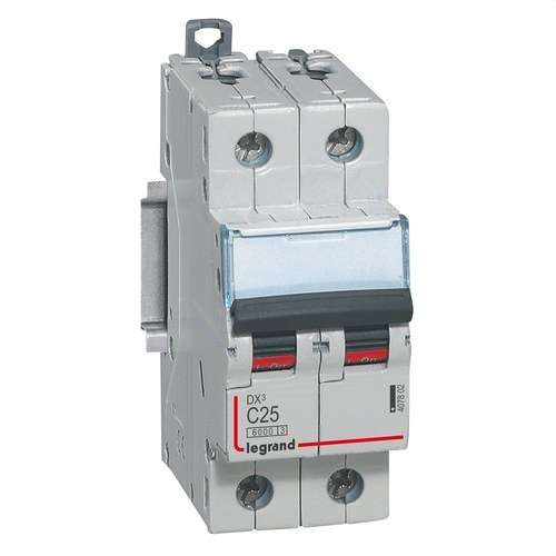 Leitungsschutzschalter DX3 2P 25A Charakteristik C 6/10kA mit der Referenz 407802 von der Marke LEGRAND