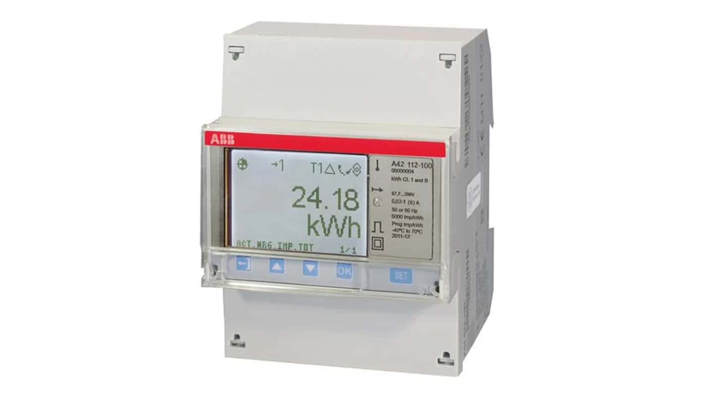 ABB Einphasen-Zähler A42 112-100 indirekte Messung Modbus RS485 mit der Referenz 2CMA170510R1000 von der Marke ABB