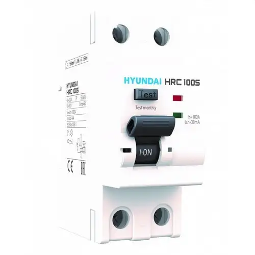 Differentialschutzschalter STD 2P 40A 300mA Klasse A mit der Referenz HRC63S-F2PG7040 von der Marke HYUNDAI