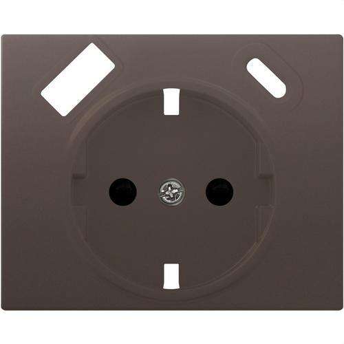 Schuko-Steckdosenabdeckung mit doppeltem USB in Schokoladenfarbe Iris mit der Referenz 18724-USBC-CH von der Marke BJC