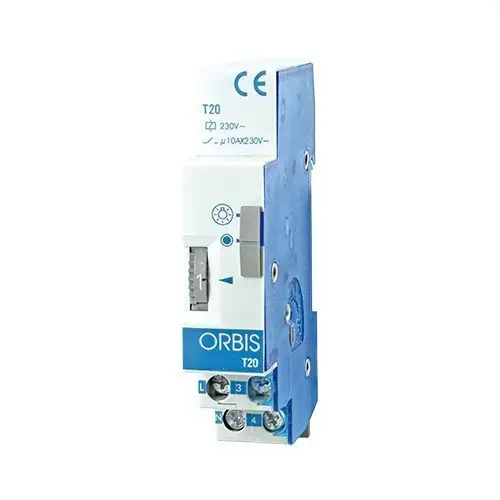 Modulares Uhrwerk T-20 230V DIN-Schiene 45 Sekunden bis 7 Minuten mit der Referenz OB062031 von der Marke ORBIS