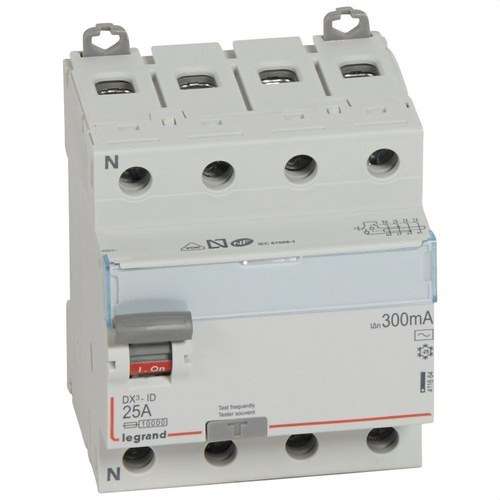 Differential DX3 4P 25A 300mA Klasse AC mit der Referenz 411664 von der Marke LEGRAND