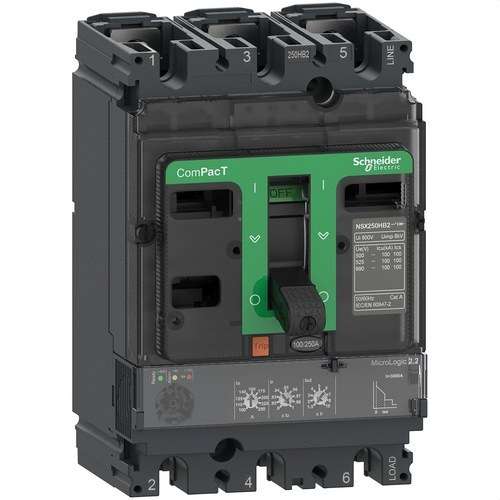 Leistungsschalter ComPacT NSX160N 50kA AC 3P3R 160A Micrologic 2.2 mit der Referenz C16N32D160 von der Marke SCHNEIDER ELECTRIC