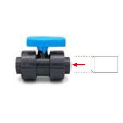 PVC-Klebekugelhahn (beidseitig) Druck VALV-04 25mm mit der Referenz 700401 von der Marke CREARPLAST