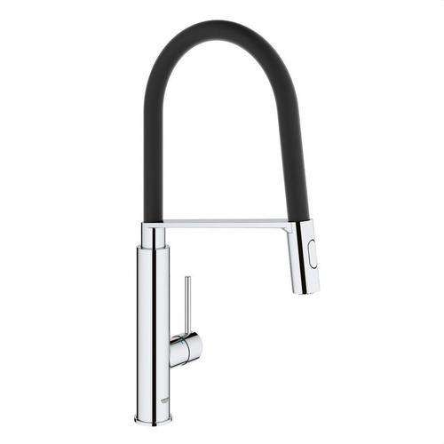 Einhebelmischer Küchenarmatur Concetto Chrom und Schwarz mit der Referenz 31491000 von der Marke GROHE