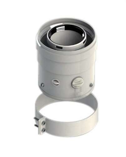 Vertikaler koaxialer Abgang kompatibel mit Ariston 60/100mm PP/Stahl weiß mit der Referenz 610CVCHP15 von der Marke FIG