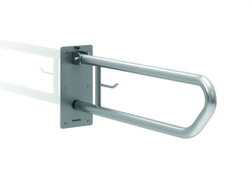 Klappbarer Stützgriff 800mm mit Rollenhalter aus glänzendem Edelstahl mit der Referenz GW11 07 04 02 von der Marke GENWEC