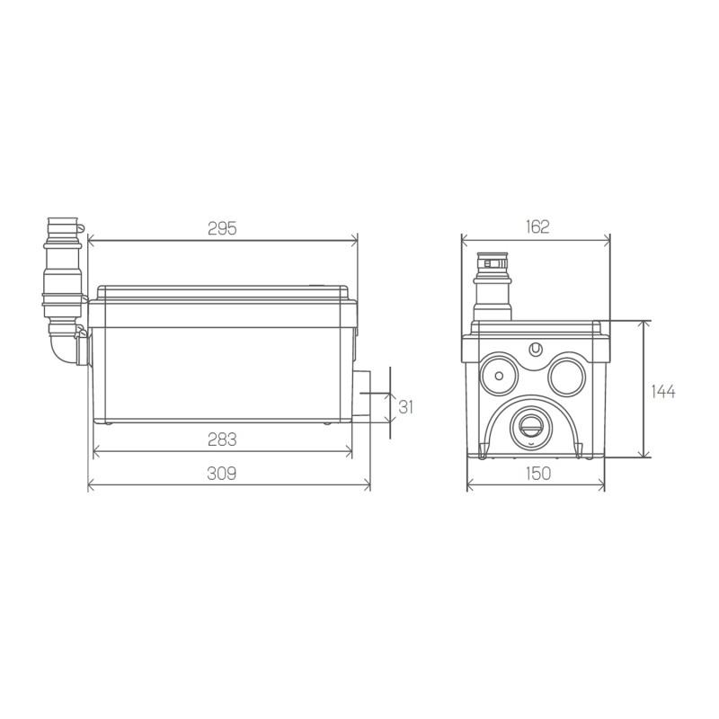SFA SANISHOWER Ablaufpumpe für Duschen mit der Referenz 0101000 von der Marke SFA SANITRIT