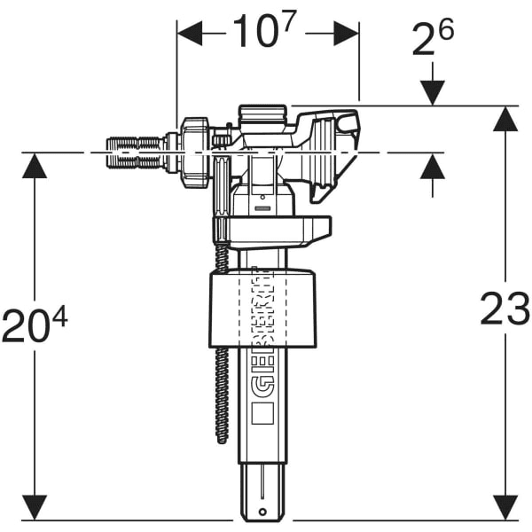 Seitlicher Zulaufmechanismus Geberit Serie 383 mit der Referenz 281.000.00.5 von der Marke GEBERIT