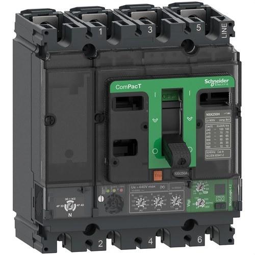 Leistungsschalter ComPacT NSX160F 36kA AC 4P4R 160A Micrologic 4.2 mit der Referenz C16F44V160 von der Marke SCHNEIDER ELECTRIC