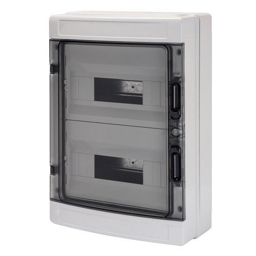 Surface-mounted waterproof distribution box 24 modules (12x2) with reference GW40104 from the brand GEWISS