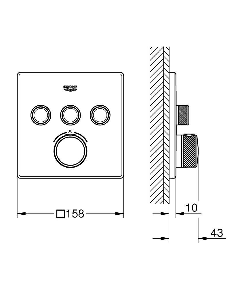Grohtherm SmartControl Built-in Thermostat with 3 Valves - Brushed Warm Sunset with reference 29126DL0 from the brand GROHE