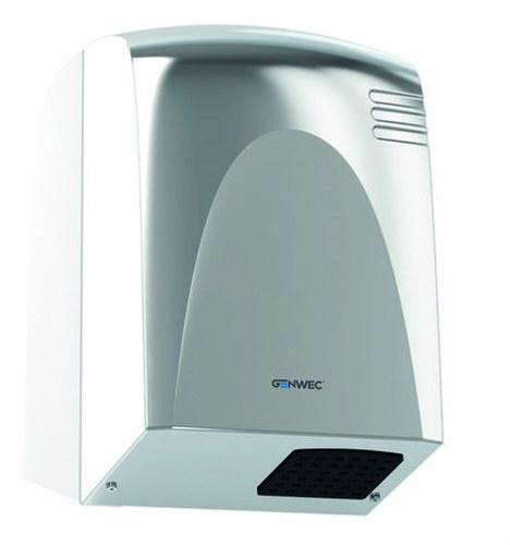 Elektronischer Sensor-Händetrockner Wecflow aus glänzendem Edelstahl mit der Referenz GW01 14 04 02 von der Marke GENWEC