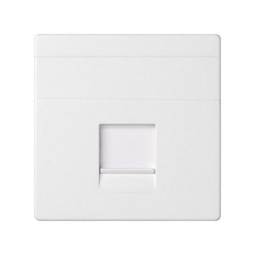 Flache Sprach- und Datenabdeckung mit Staubschutz für 1 RJ45-Steckverbinder AMP® weiß Simon 82 mit der Referenz 82005-30 von der Marke SIMON