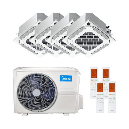 Kassettendeck Klimaanlage 4x1 Midea Breezeless 360º 2,5 kW 9000 BTU mit der Referenz MCA4U-09NX(4)M4O-28N8 von der Marke MIDEA