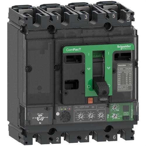 Leistungsschalter ComPacT NSX250F 36kA AC 4P4R 250A Micrologic 4.2 mit der Referenz C25F44V250 von der Marke SCHNEIDER ELECTRIC