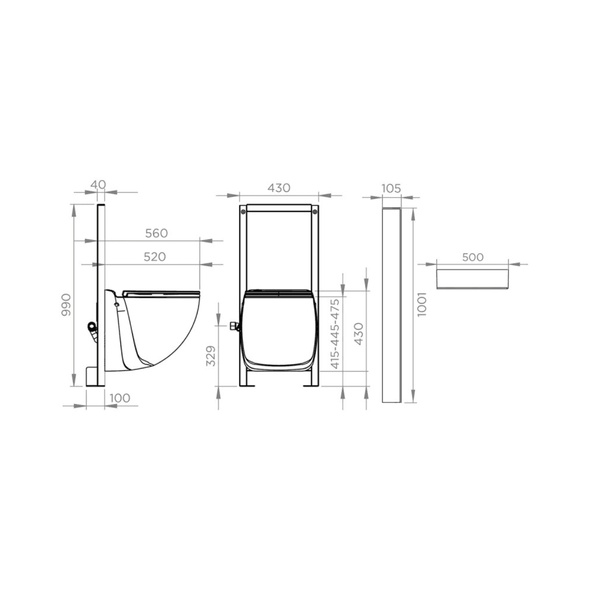 Complete Solution for Wall-Hung Toilet with Grinder SFA Sanicompact Comfort Style - Cement Gray with reference C72LVCPLUSACG from the brand SFA SANITRIT
