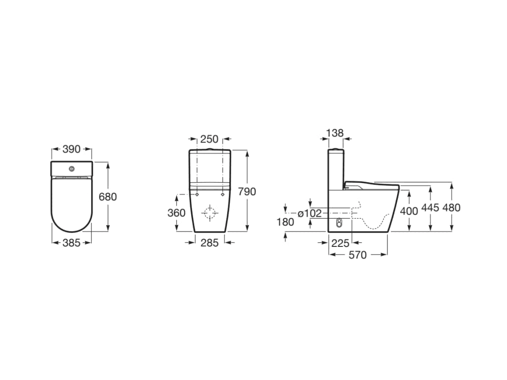 Roca Rimless Wandhängendes Smart-WC In-Wash® Inspira mit der Referenz A80306L001 von der Marke ROCA