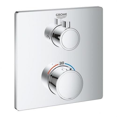 Shower thermostat for 2 outlets with integrated shut-off and diverter Grohtherm - Chrome with reference 24079000 from the brand GROHE