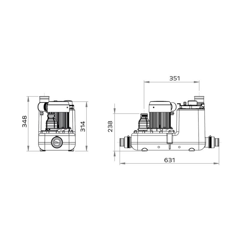 SFA SANICOM 1 Abwasserpumpe für stark beanspruchtes Grauwasser mit der Referenz 04COM1M von der Marke SFA SANITRIT