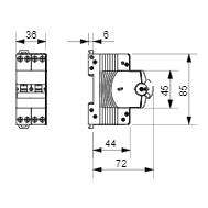 Leitungsschutzschalter Gewiss Serie 90 MTC 4P 20A C 6kA mit der Referenz GW90288 von der Marke GEWISS