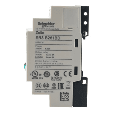 Programmierbares modulares Relais Zelio Logic 26 Eingänge/Ausgänge mit der Referenz SR3B261BD von der Marke SCHNEIDER ELECTRIC