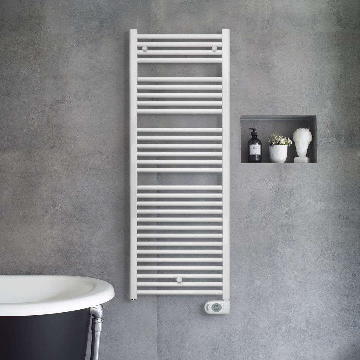 Zehnder Aura White Electric Towel Rail 500W 980x500mm with reference PBEZ-090-50/MQ from the brand ZEHNDER