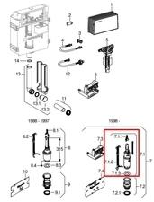 Spülmechanismus für Unterputz-Spülkasten Geberit Delta 12 cm mit der Referenz 240.501.00.1 von der Marke GEBERIT