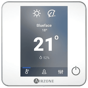 Kabelgebundener Thermostat Airzone Blueface Zero weiß mit der Referenz AZCE6BLUEZEROCB von der Marke AIRZONE