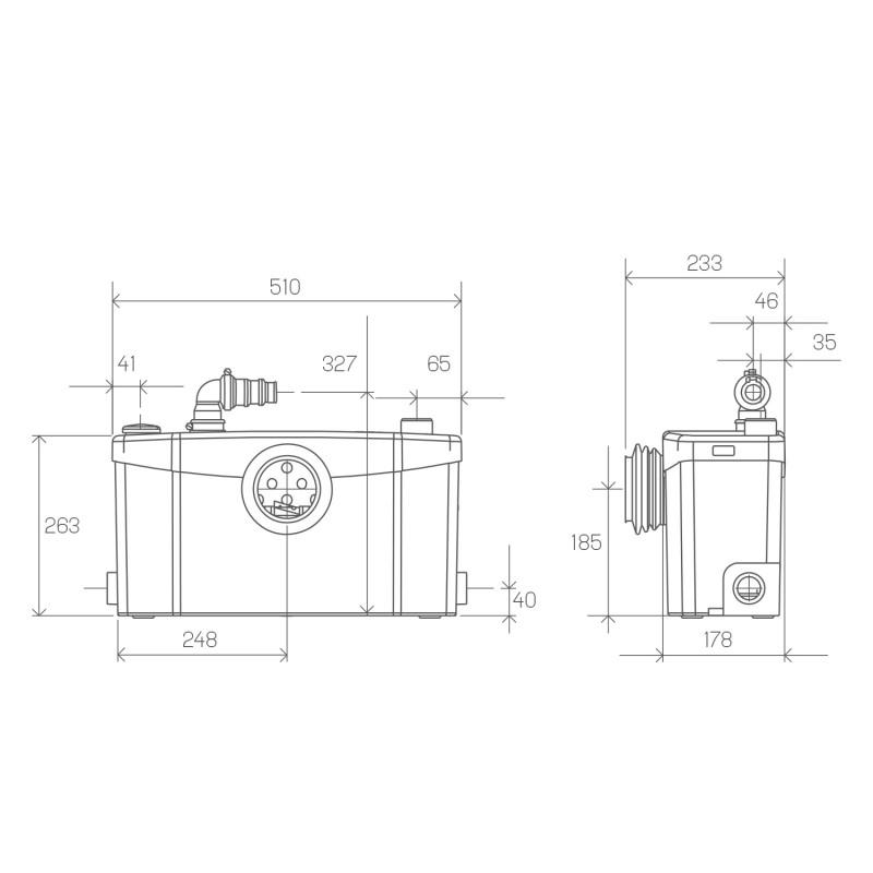 Sanitärzerkleinerer SFA SANIPLUS für stark frequentierte Komplettbäder mit der Referenz 0100300 von der Marke SFA SANITRIT